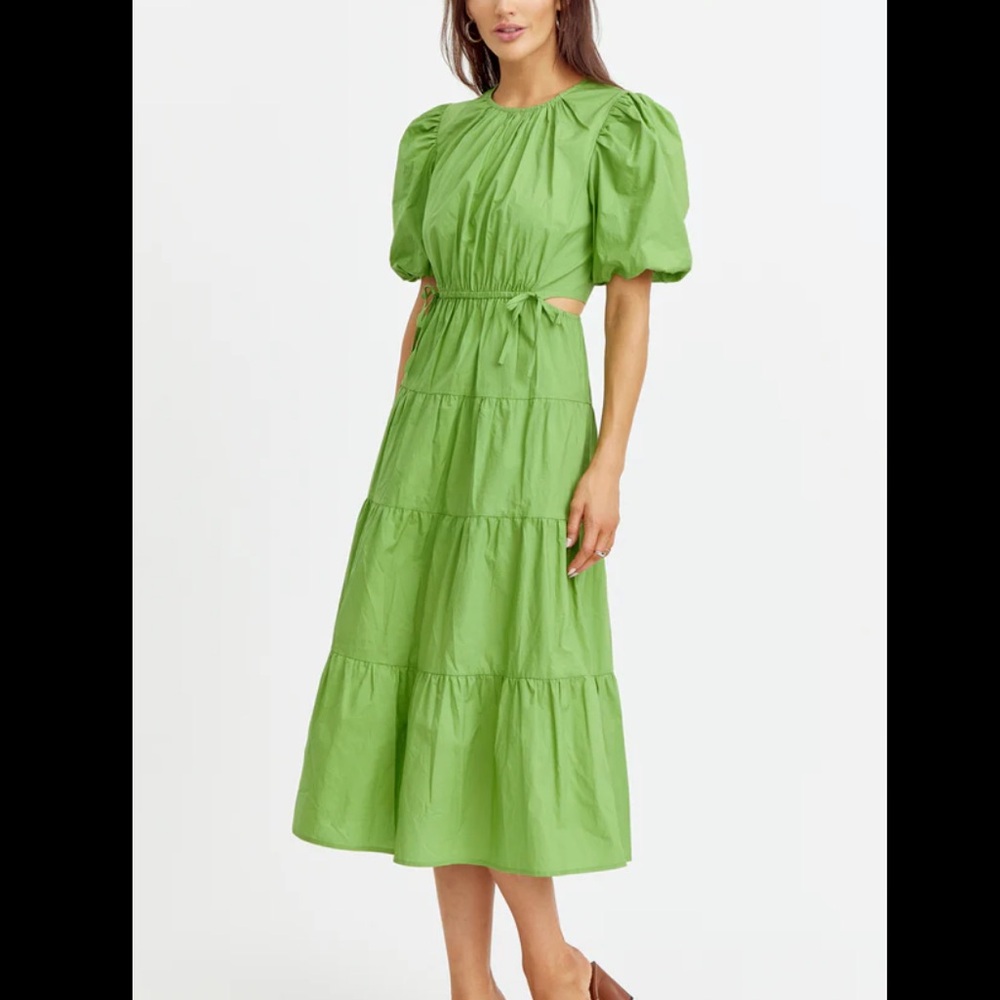 ADELINE RAE midi tiered dress m msrp 170